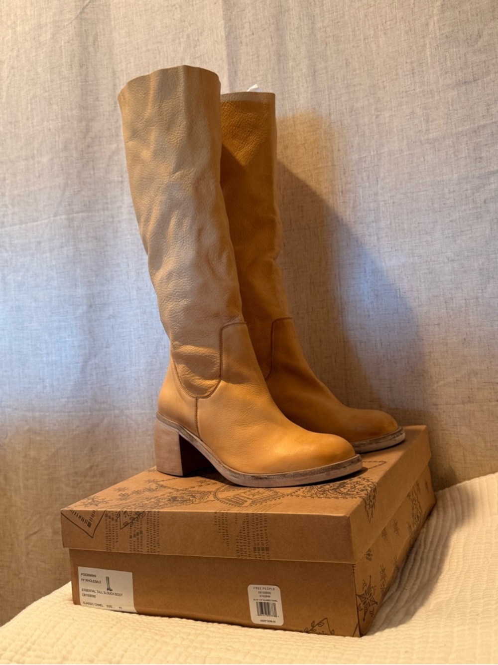 Free People Tall slouching Leather Block-Heel Boots - Women's